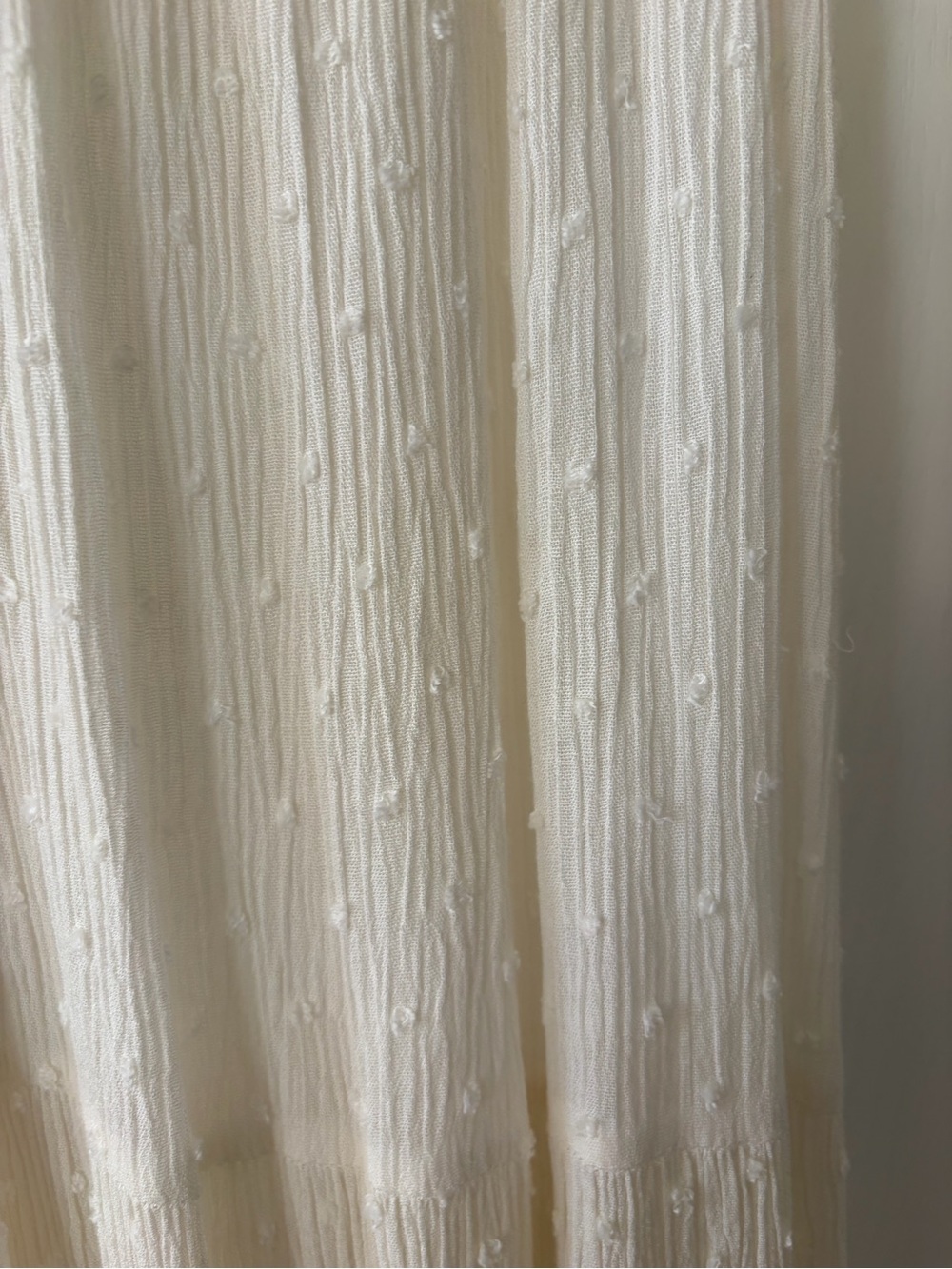 Boho, Cream Long-Sleeve Maxi Dress with Swiss Dot Texture - Picture 4 of 7